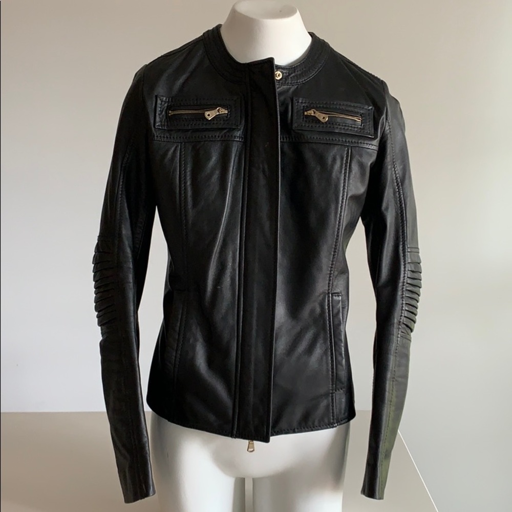 Leather biker jacket